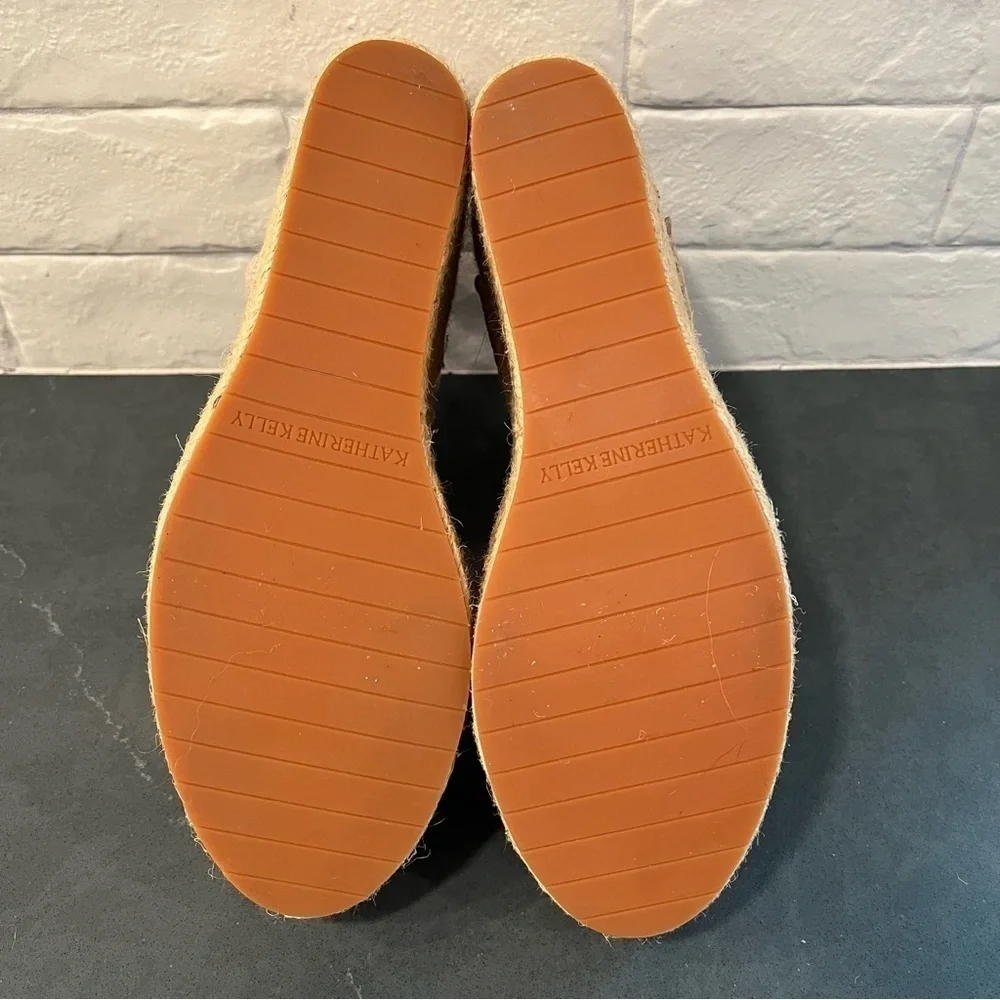 NWOT Katherine Kelly sz 8.5 Orla leather wedge espadrille sandals
